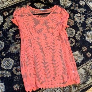 Soft  lace peach top